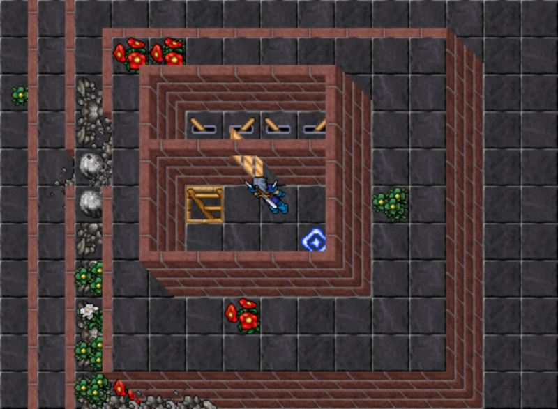 Foto de referência da posição final das quatro alavancas. Confira também o teleport no canto inferior direito da sala.