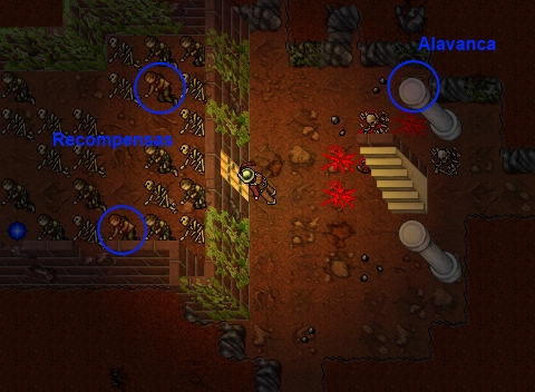 Alavanca e corpos de recompensa da Katana Room; não são a coleta da chave.