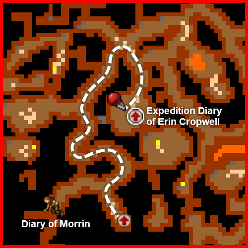 Primeiro trecho da rota longa; Diary of Morrin marca a pista sobre Hagor.