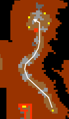 Do acesso subterrâneo ao salão final dos Wild Warriors. A entrada na superfície está no mapa geral de Outlaw Camp.