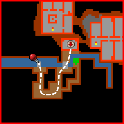 Primeiro trecho subterrâneo da rota; confira a continuação e a sala dos teleports nas etapas seguintes.