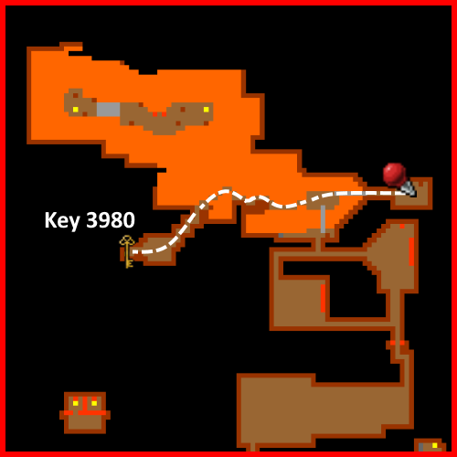 Trajeto da chegada até o ponto Key 3980 no setor oeste.