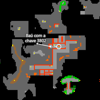 Superior +1 conforme a legenda original do TibiaWiki. As marcas amarelas do último mapa alertam sobre Dwarf Guards.